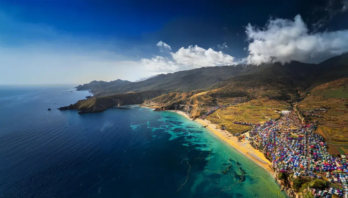 Aerial view of a coastline