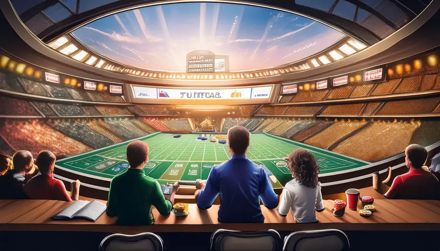 Family watching a match in the stands