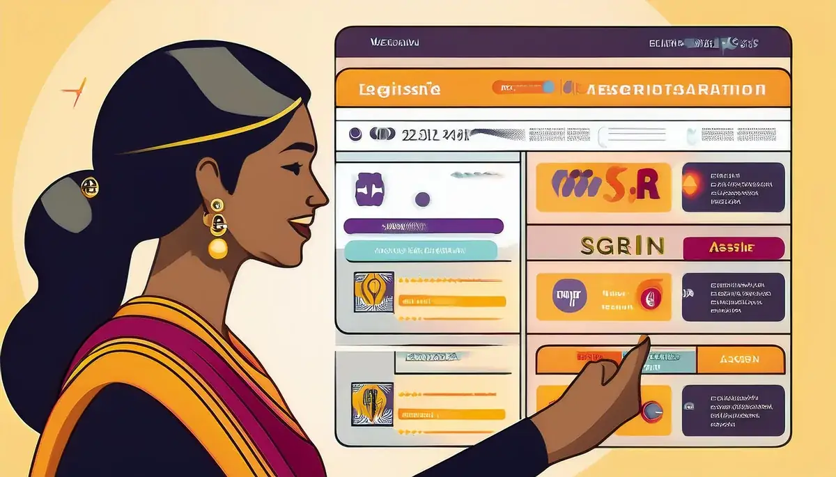 Illustrated woman comparing two site screens