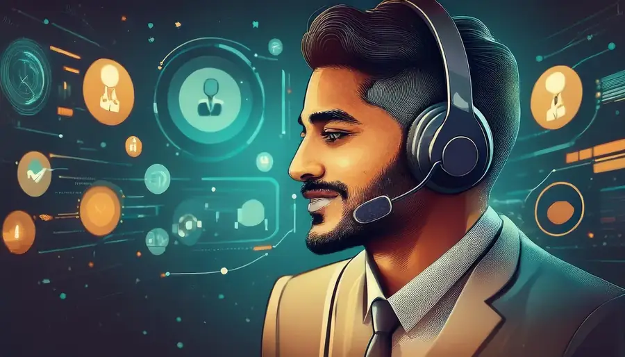 Desk agent with a headset answering cricket ID questions