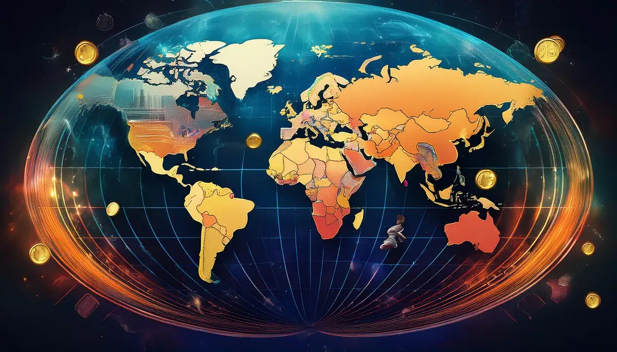 World map with a route for getting an online cricket ID