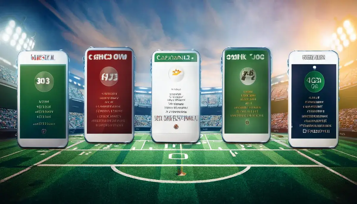Phones lined up on a pitch for a Lotus365 ID